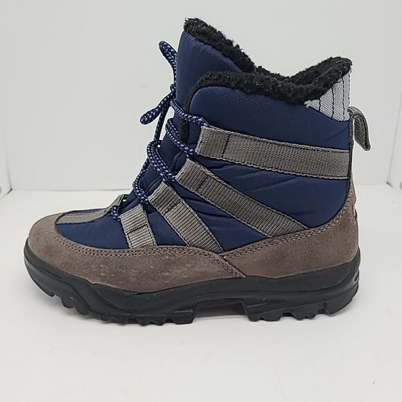 L.L. Bean Winter Snow Boots Leather Lace Up Blue Gray Brown Warm Size 8 Women’s - Picture 8 of 9